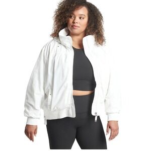 NWOT ATHLETA Point Reyes Bomber Jacket, Bright White, Plus Size 3X